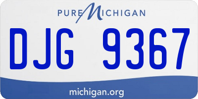 MI license plate DJG9367