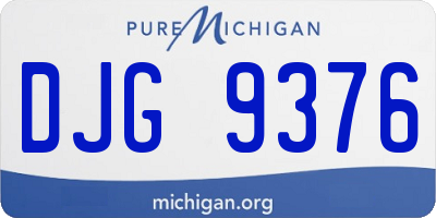 MI license plate DJG9376