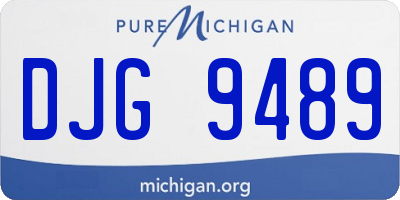 MI license plate DJG9489