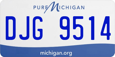 MI license plate DJG9514