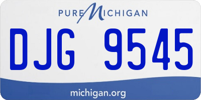MI license plate DJG9545