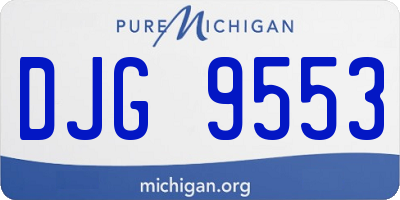 MI license plate DJG9553