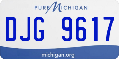MI license plate DJG9617