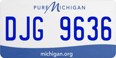 MI license plate DJG9636
