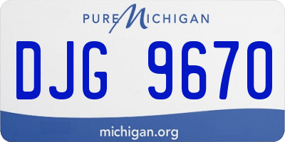 MI license plate DJG9670