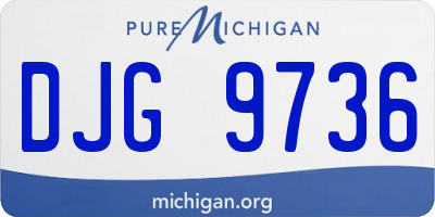 MI license plate DJG9736