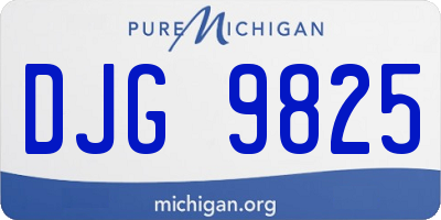 MI license plate DJG9825