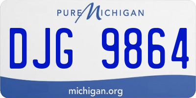 MI license plate DJG9864