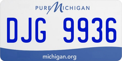MI license plate DJG9936
