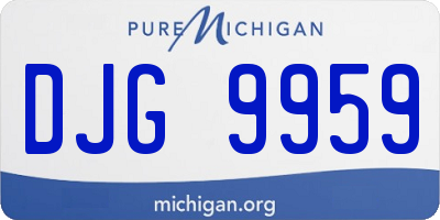 MI license plate DJG9959
