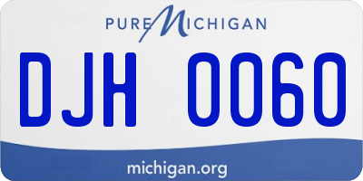MI license plate DJH0060