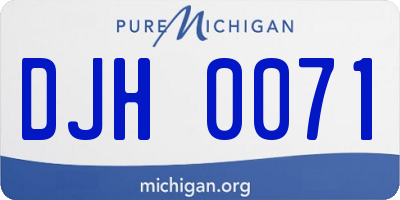 MI license plate DJH0071