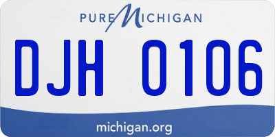 MI license plate DJH0106