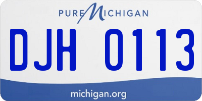 MI license plate DJH0113