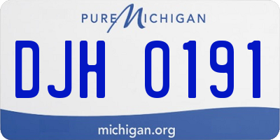 MI license plate DJH0191