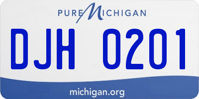 MI license plate DJH0201