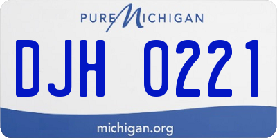 MI license plate DJH0221
