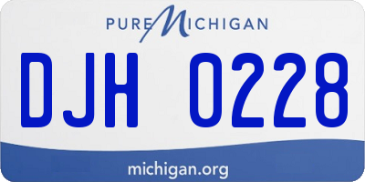 MI license plate DJH0228