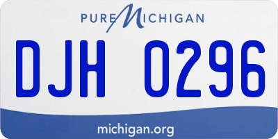 MI license plate DJH0296