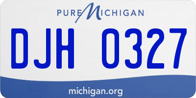 MI license plate DJH0327