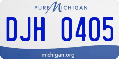 MI license plate DJH0405