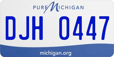 MI license plate DJH0447