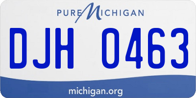 MI license plate DJH0463