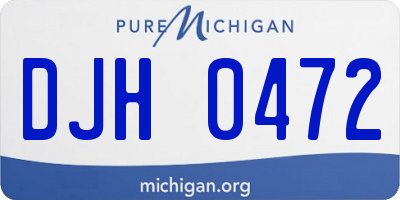 MI license plate DJH0472