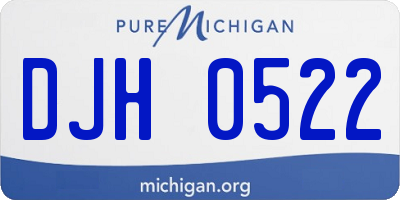 MI license plate DJH0522
