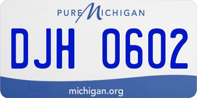 MI license plate DJH0602