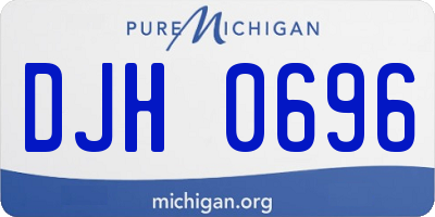 MI license plate DJH0696