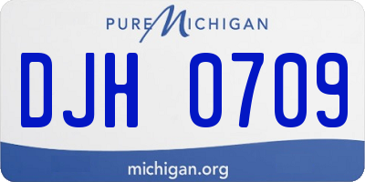 MI license plate DJH0709