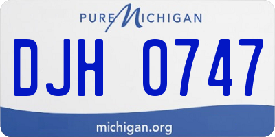 MI license plate DJH0747