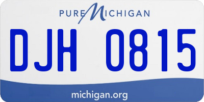 MI license plate DJH0815