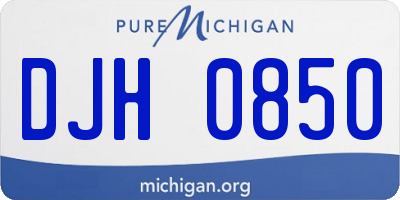 MI license plate DJH0850