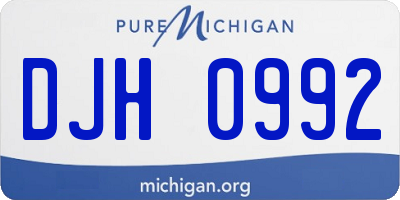 MI license plate DJH0992