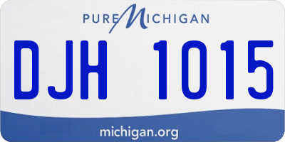MI license plate DJH1015