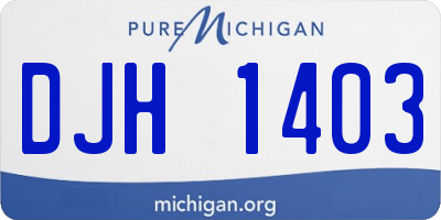 MI license plate DJH1403