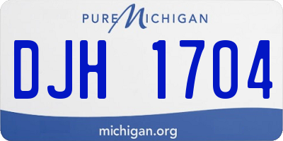 MI license plate DJH1704