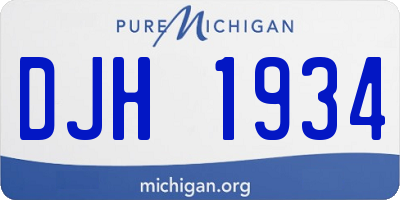 MI license plate DJH1934