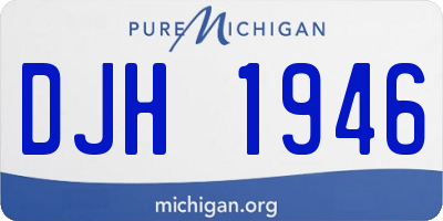 MI license plate DJH1946