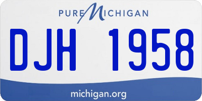 MI license plate DJH1958