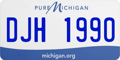 MI license plate DJH1990