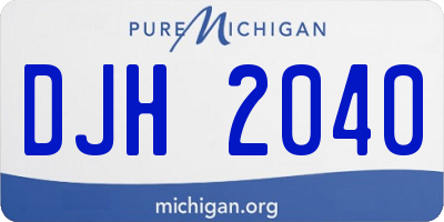 MI license plate DJH2040