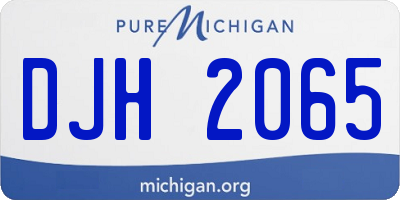 MI license plate DJH2065