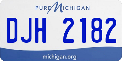 MI license plate DJH2182