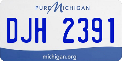 MI license plate DJH2391