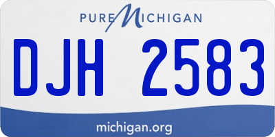 MI license plate DJH2583
