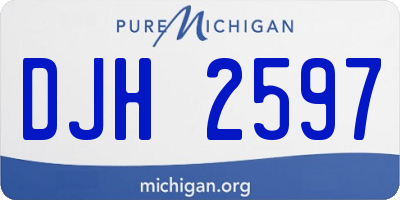 MI license plate DJH2597