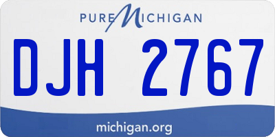 MI license plate DJH2767